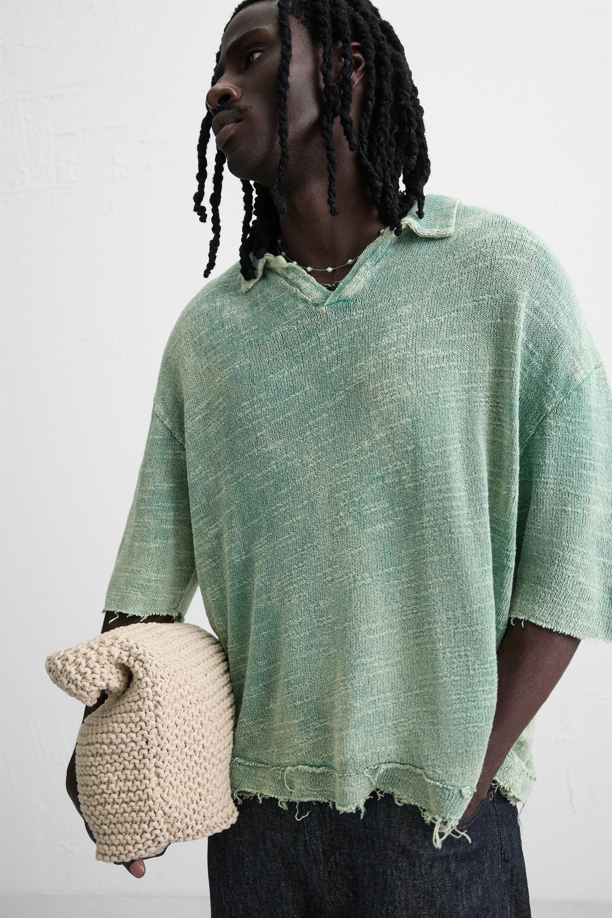 POLO EN MAILLE DÉLAVÉ